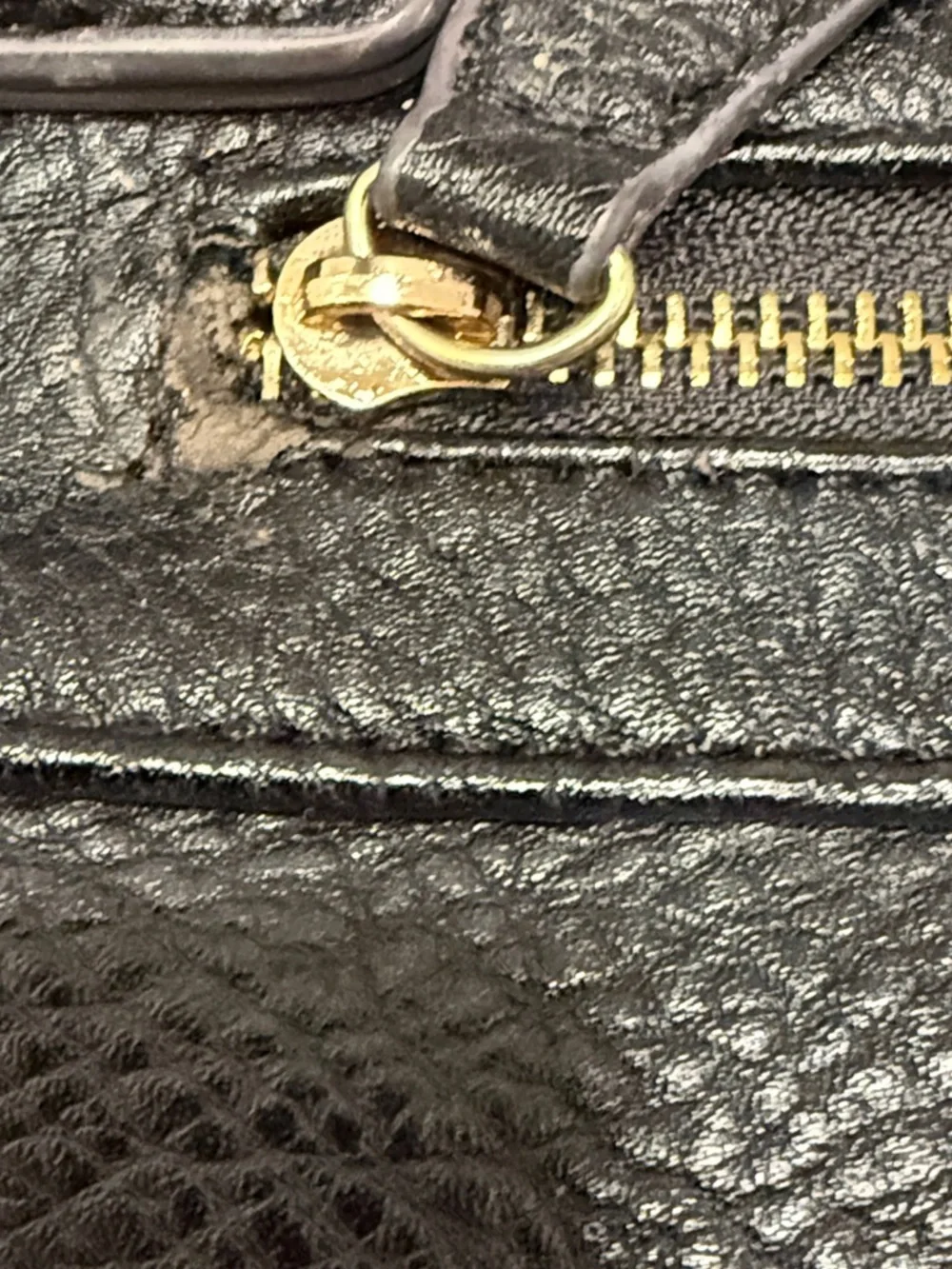 Tory Burch Black Pebbled Leather Crossbody Gold Logo